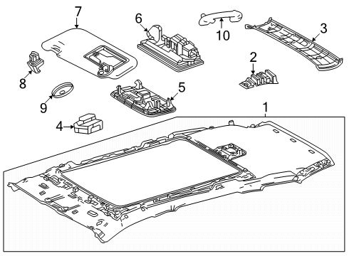 2025 Toyota Crown Signia Interior Trim - Roof Diagram