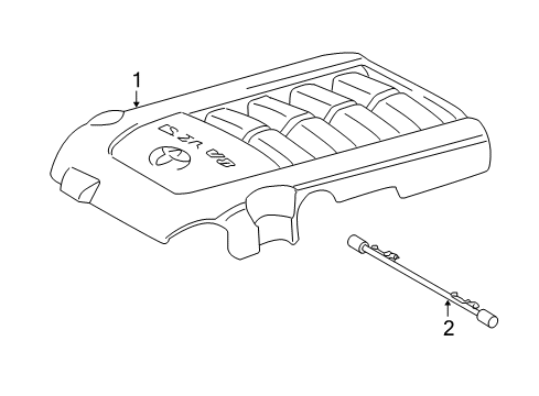 2017 Toyota Tundra Bracket, V-Bank Cover Diagram for 11254-38040
