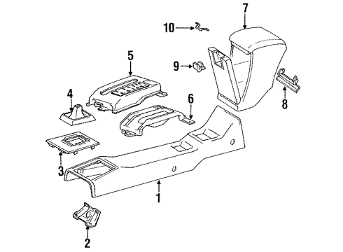 1994 Toyota MR2 Center Console Diagram
