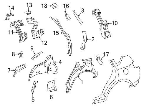 2015 Toyota RAV4 Inner Structure - Quarter Panel Diagram