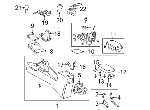 2009 Toyota Corolla Center Console Diagram