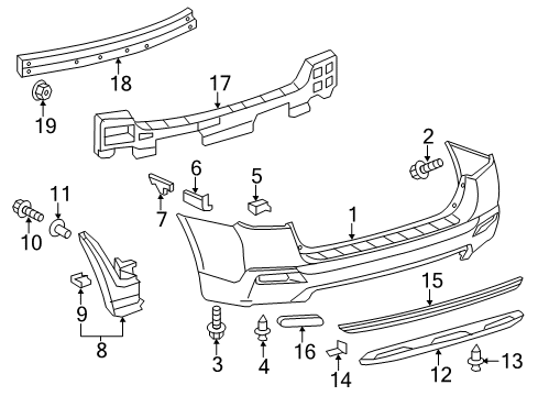 2012 Toyota Highlander Bumper & Components - Rear Diagram