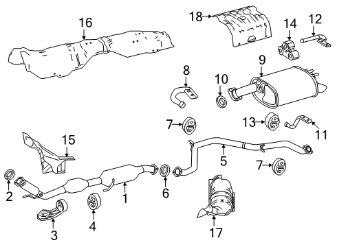 2025 Toyota Camry Exhaust Components Diagram