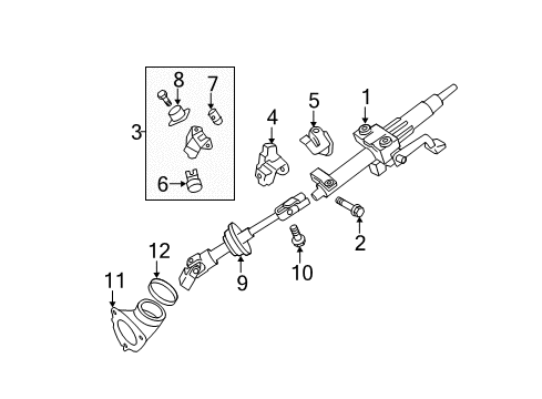 2010 Toyota Camry Steering Column Assembly Diagram 3 - Thumbnail