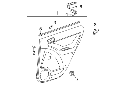 2006 Toyota Matrix Interior Trim - Rear Door Diagram