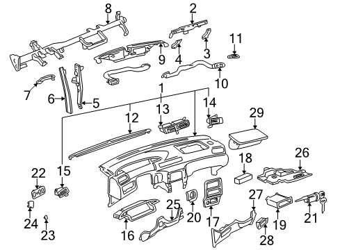 2000 Toyota Camry Instrument Panel Diagram 2 - Thumbnail