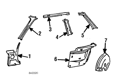 1987 Toyota Corolla Interior Trim Diagram