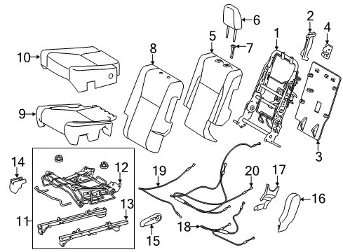 2017 Toyota Highlander Second Row Seats Diagram