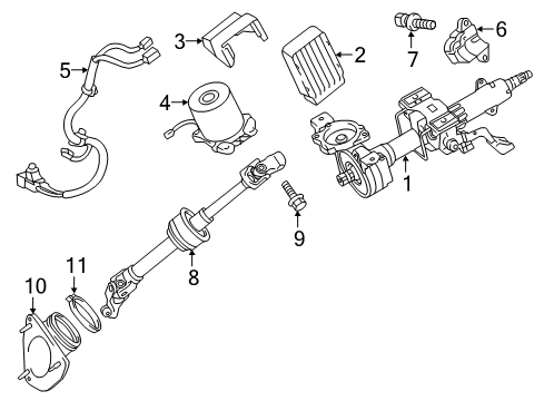 2015 Toyota Camry Steering Column Assembly Diagram