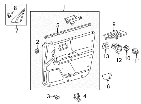 2019 Toyota Tacoma Front Door Diagram