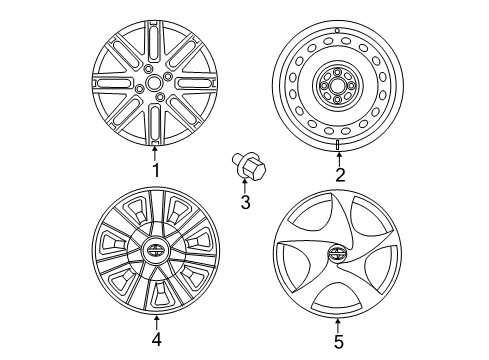 2014 Scion iQ Wheel Covers & Trim Diagram
