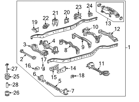 2019 Toyota Sequoia Frame & Components Diagram
