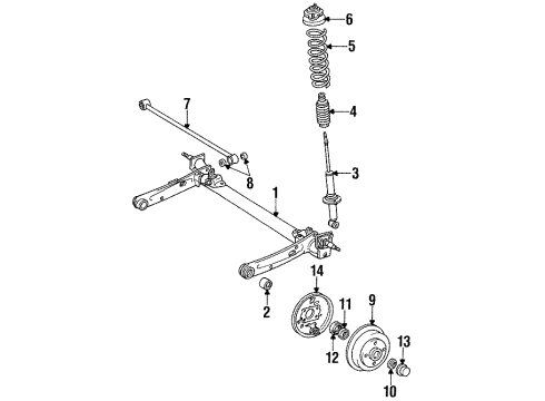 1993 Toyota Tercel Brake Components Diagram 2 - Thumbnail