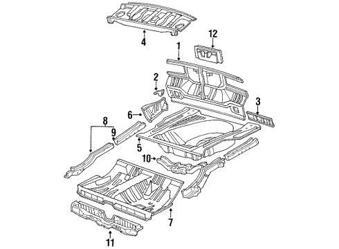 1986 Toyota Celica Filler Panel, Passenger Side Diagram for 58313-20160