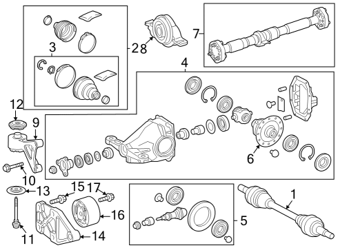 2024 Toyota Camry Axle & Differential - Rear Diagram