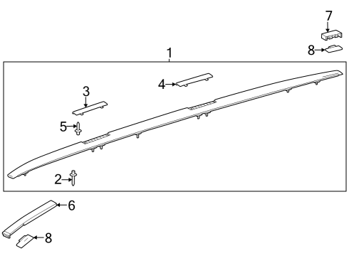 2025 Toyota Grand Highlander Exterior Trim - Roof Diagram