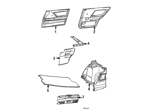 1986 Toyota Tercel Interior Trim Diagram