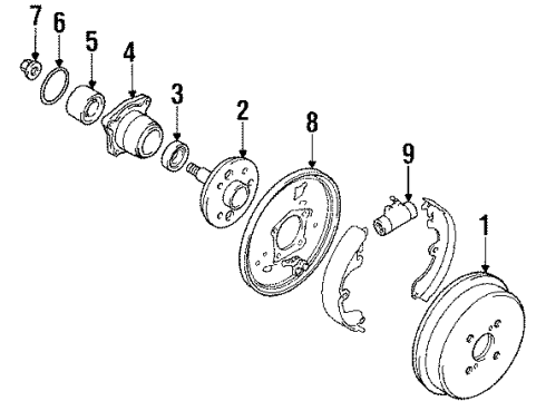 1992 Toyota Corolla Brake Components Diagram 2 - Thumbnail
