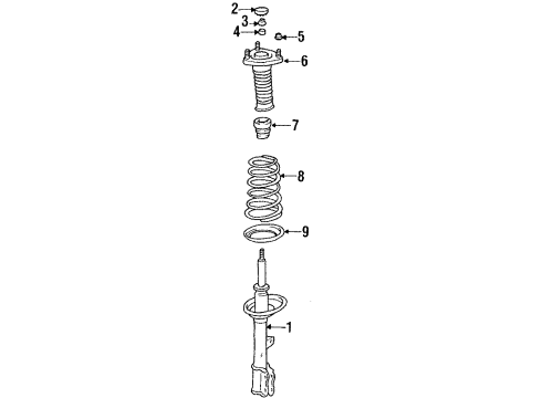 1992 Toyota Celica Struts & Suspension Components - Rear Diagram