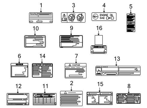 2024 Toyota Venza Information Labels Diagram