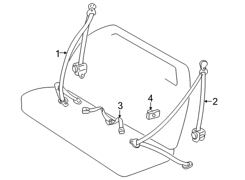 1999 Toyota 4Runner Rear Seat Belts Diagram