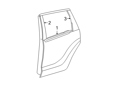 2004 Scion xA Exterior Trim - Rear Door Diagram