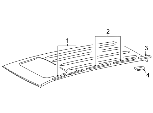 2011 Toyota Land Cruiser Exterior Trim - Roof Diagram
