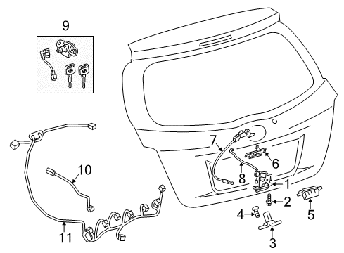 2012 Toyota Yaris Lift Gate Diagram