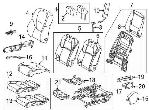 2025 Toyota Tacoma Passenger Seat Components Diagram