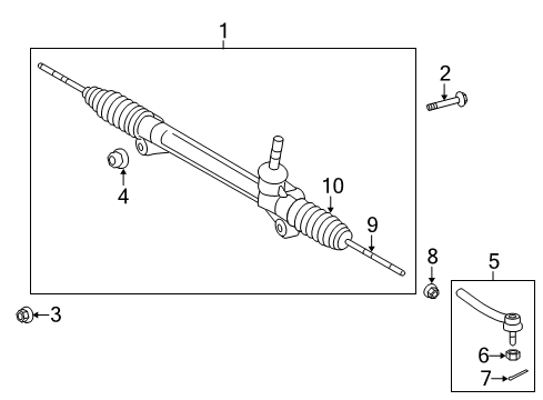 2012 Toyota Highlander Steering Gear & Linkage Diagram