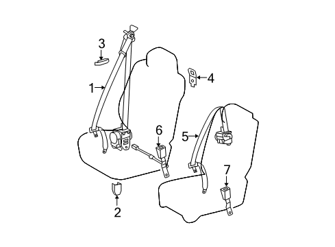 2013 Toyota Tundra Seat Belt - Body Diagram 4 - Thumbnail