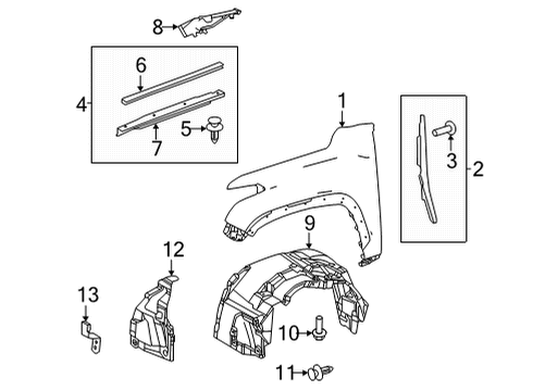 2025 Toyota Tundra Fender & Components Diagram