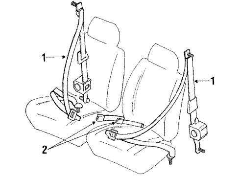 1995 Toyota 4Runner Front Seat Belts Diagram
