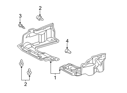 2004 Toyota Corolla Under Cover, Driver Side Diagram for 51420-01010