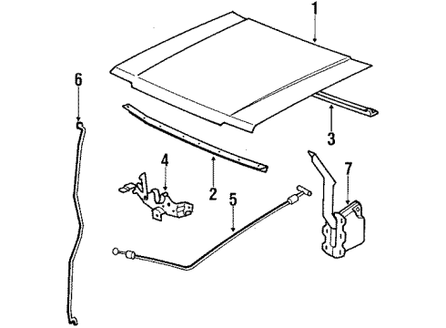1987 Toyota Tercel Hood & Components Diagram 2 - Thumbnail