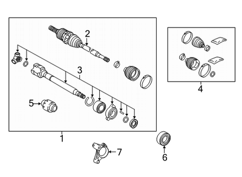 2024 Toyota Venza Drive Axles - Front Diagram