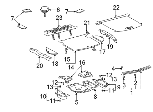 2002 Toyota Highlander Cushion, Deck Board Diagram for 58443-33010