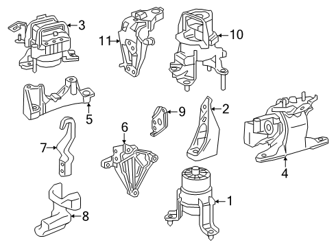2025 Toyota Crown Signia Engine & Trans Mounting Diagram