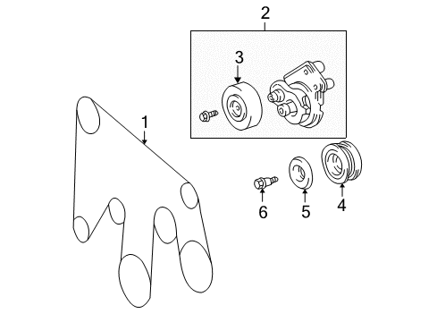 2004 Toyota Sequoia Belts & Pulleys Diagram