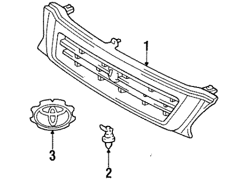 1996 Toyota Tercel Grille & Components Diagram