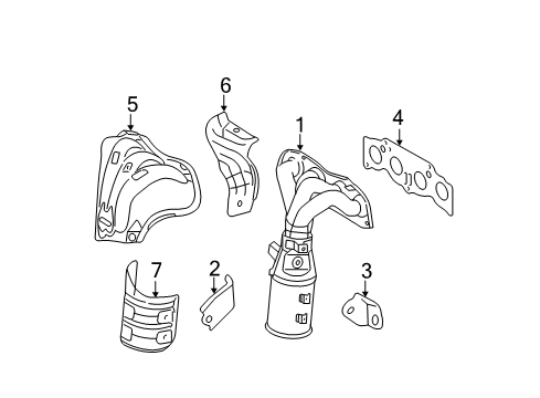 2007 Toyota Camry Exhaust Manifold Diagram for 25051-0H050