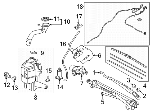 2025 Toyota Crown Signia Wiper & Washer Components Diagram