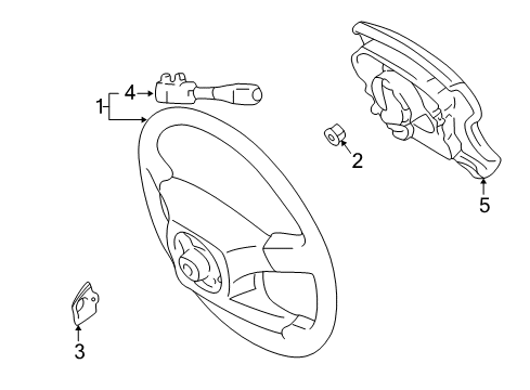 2002 Toyota Prius Steering Wheel & Trim Diagram