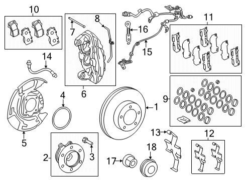 2024 Toyota Tacoma Pad Kit, Disc Brake, Front Diagram for 04465-02630