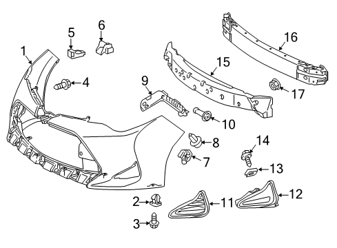 2019 Toyota Corolla Bumper & Components - Front Diagram 2 - Thumbnail