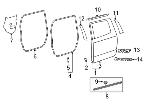 2025 Toyota Tundra Door & Components Diagram