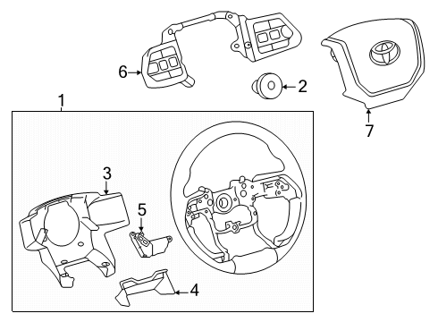 2025 Toyota Tacoma Steering Wheel & Trim Diagram