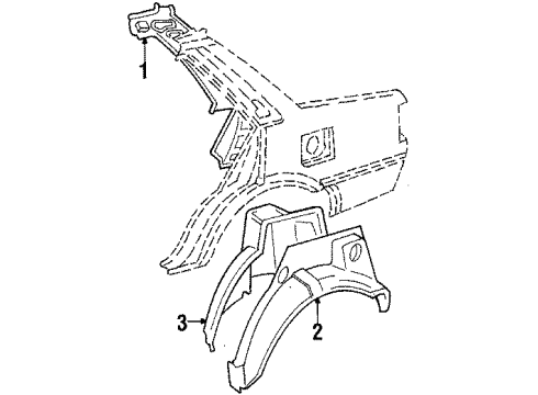 1987 Toyota Corolla Inner Components - Quarter Panel Diagram 4 - Thumbnail