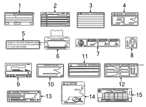 2014 Toyota Prius C Information Labels Diagram
