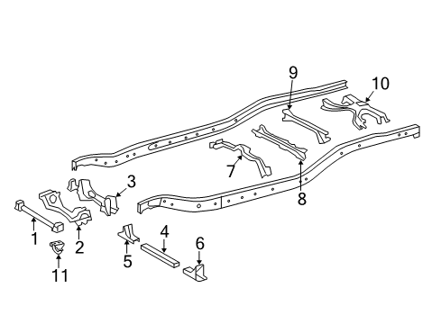 2016 Toyota Tundra Crossmembers & Components Diagram